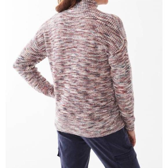 NEW FDJ mock neck space dye sweater in cabernet - Picture 2 of 3